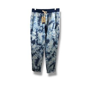 Chubbies NWT The Fat Outs Tie Dye Sweatpants in Blue and White Size L